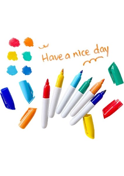 6 Adet Set Stili 6 Renk Pastel Beyaz Tahta Işaretleyici Kalem Sevimli Şeker Renk Fosforlu Kalem Okul Ofis Malzemeleri Kawaii Kırtasiye (Yurt Dışından)