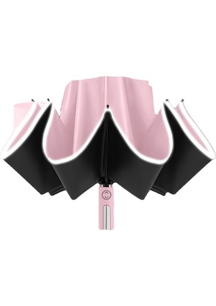 Hyt-Taşınabilir Kalınlaştırılmış Rüzgar Geçirmez Şemsiye-Pembe (Yurt Dışından)