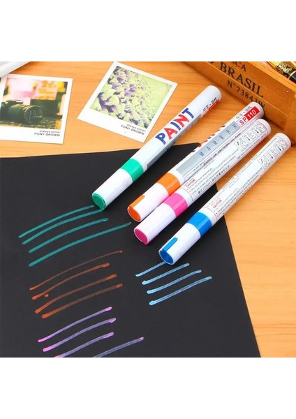 Sarı Stil Renkli Su Geçirmez Boya Marker Kalem Araba Lastiği Lastik Sırtı CD Metal Kalıcı Sanat Işaretleyiciler Marcador Caneta Ofis Okul Malzemeleri (Yurt Dışından)