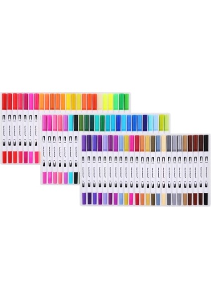 60 Renk Beyaz Stil Olor Kadar Çift Fırça Sanat Marker Kalem Ince Uç ve Fırça Kalemler Çizim Boyama Suluboya Sanat Marker Peool Malzemeleri (Yurt Dışından)