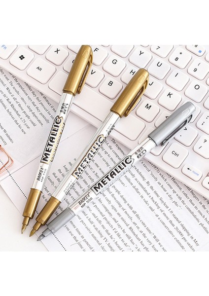 B Tarzı 2pcslot Craftwork Kalem Diy Metalik Su Geçirmez Kalıcı Boya Marker Kalemler Altın ve Gümüş Çizim Öğrencileri Malzemeleri Için Marker (Yurt Dışından) fırsatları