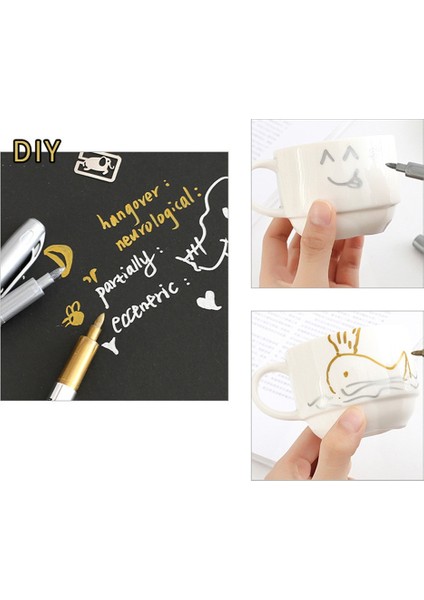 B Tarzı 2pcslot Craftwork Kalem Diy Metalik Su Geçirmez Kalıcı Boya Marker Kalemler Altın ve Gümüş Çizim Öğrencileri Malzemeleri Için Marker (Yurt Dışından) indirimleri