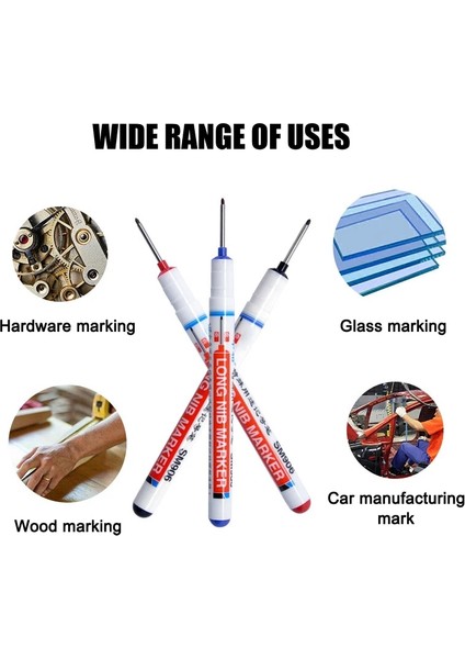 Mavi Stil 20MM Uzun Kafa Marker Kalem Banyo Ağaç Işleme Ev Dekorasyon Için Çok Amaçlı Derin Matkap Delik Işaretleyiciler Kalem Okul Sanat Malzemeleri (Yurt Dışından) fırsatları