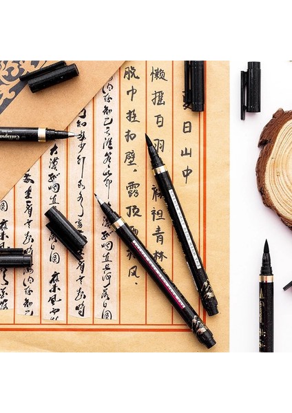 No.2 Tarzı Praticalfine Dayanıklı Ucu Kaligrafi Kalem Pigma Sanat Marker Çizim Kroki Arşiv Siyah Mürekkep Fırça Sanat Malzemeleri Kırtasiye Tedarik (Yurt Dışından) indirimleri