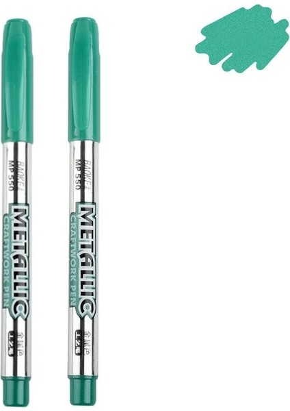 2 Adet Yeşil Stil 2pcslot Dıy Metalik Su Geçirmez Kalıcı Boya Marker Kalemler Altın ve Gümüş Çizim Öğrencileri Malzemeleri Için Işaretleyici Craftwork Kalem (Yurt Dışından)