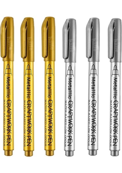Metal Karışımı-6 Adet Tarzı Haile Sıvı Ayna Işaretleyici Gümüş Işaretleyiciler Kalem Dıy Yansıtıcı Boya Kalemleri Ayna Işaretleyiciler Krom F Metalik Sanat Craftwork Kalem (Yurt Dışından)