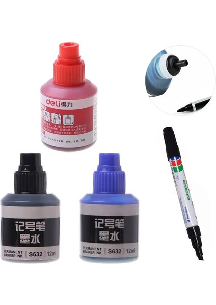 Kırmızı Stil 12ML Suya Dayanıklı Anında Kuru Grafiti Boya Kalemi Marker Kalemler Için Yağlı Mürekkep Dolum (Yurt Dışından) fırsatları