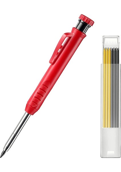 Pembe Tarzı Inşaat Için Katı Marker Marangoz Kalem Seti, Dahili Kalemtıraş, Derin Delik Mekanik Kalem Marker Işaretleme Aracı (Yurt Dışından) fiyatları