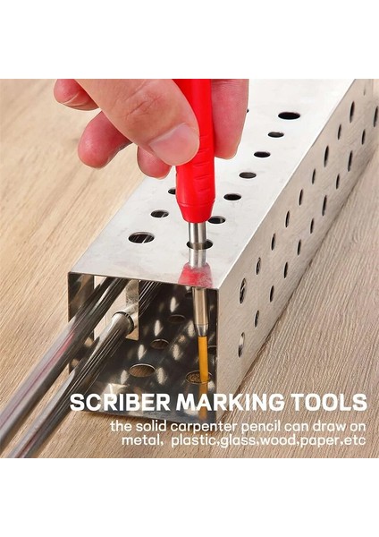 Pembe Tarzı Inşaat Için Katı Marker Marangoz Kalem Seti, Dahili Kalemtıraş, Derin Delik Mekanik Kalem Marker Işaretleme Aracı (Yurt Dışından) indirimleri