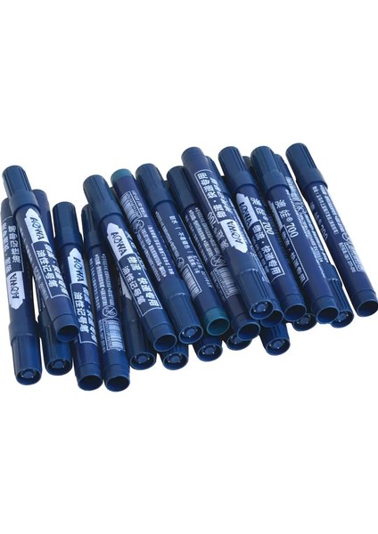 10 Adet Mavi Stil Hızlı Kuru Işaretleme Yağlı Büyük Başlı Siyah Işaretleme Kalemi (Yurt Dışından)