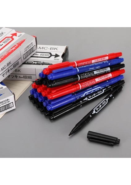 10 Adet Mavi Kutulu Stil Haile Lot Kalıcı Işaretleme Kalemi Çift Uçlu Siyah Mavi Kırmızı Su Geçirmez Yağlı Mürekkep Ince Uç Renk Işaretleyiciler Kalemler Sanat Kırtasiye (Yurt Dışından) fiyatları