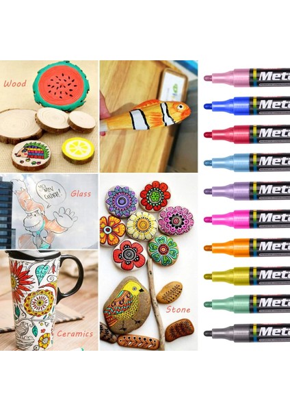 Gül Tarzı mm Renkli Metalik Boya Markörleri Doğum Günü Hediye Kartı Albümü Gümüş Altın Beyaz Marker (Yurt Dışından) modelleri