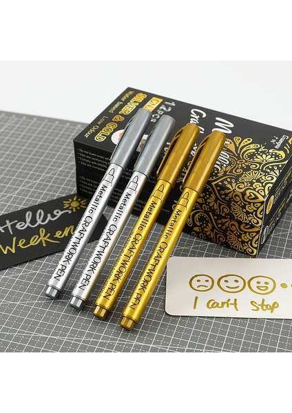 2 Adet Gümüş Tarzı Dıy Metalik Su Geçirmez Kalıcı Boya Marker Kalemler Altın ve Gümüş Çizim Öğrencileri Malzemeleri Için Işaretleyici Craftwork Kalem (Yurt Dışından) modelleri