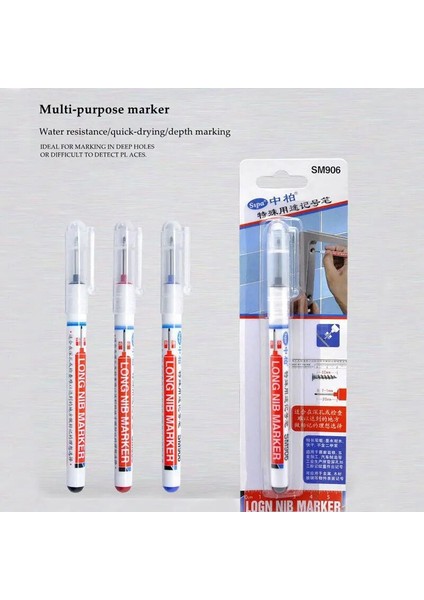 3 Adet Kırmızı Stil 3 Adet Uzun Kafa Işaretleyiciler Banyo Ağaç Işleme Dekorasyon Donanım Ahşap Araba Imalatı Için Çok Amaçlı Derin Delik Işaretleyici Kalemler (Yurt Dışından) fırsatları