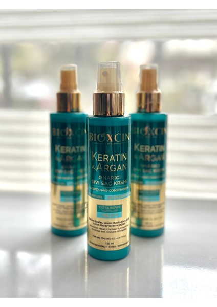 Keratin ve Argan Onarıcı Sıvı Saç Kremi 150 ml 3'lü Set