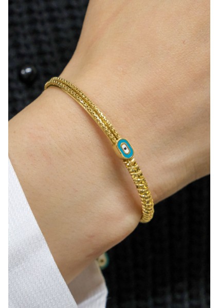 Nazar Boncuk Mineli Kelepçe 14 Ayar A047591