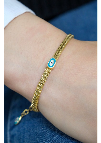 Nazar Boncuk Mineli Kelepçe 14 Ayar A047591 fiyatları