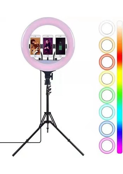 18" Inç Kumandalı Rgb Halka LED Işık Profesyonel Youtuber/tiktoker Canlı Yayın Işığı modelleri