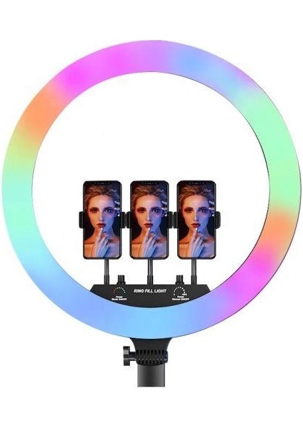 18" Inç Kumandalı Rgb Halka LED Işık Profesyonel Youtuber/tiktoker Canlı Yayın Işığı fırsatları