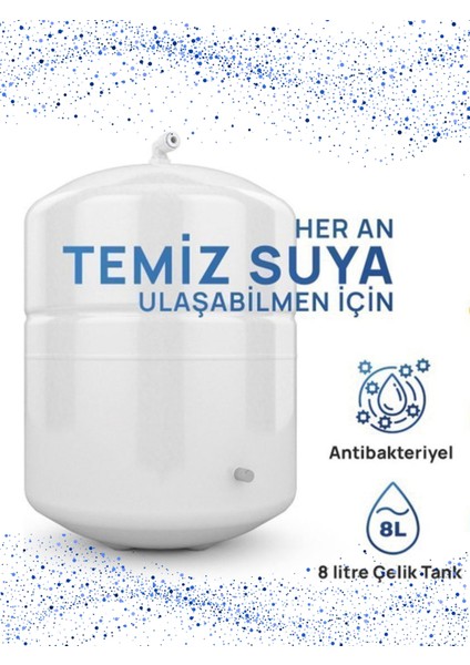 Dijital Tds Ekranlı Ekstra Mineralli Çelik Tanklı Lg Chem Membranlı Su Arıtma Cihazı