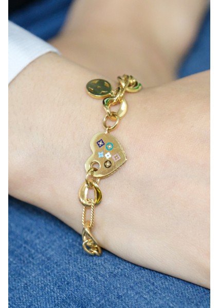 Sallantılı Kalp Bileklik 14 Ayar A049214 fiyatları