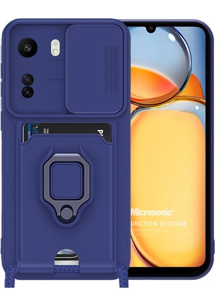 Xiaomi Poco C65 Kılıf Multifunction Silicone Lacivert