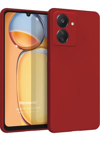 Matte Silicone Xiaomi Poco C65 Kılıf Kırmızı