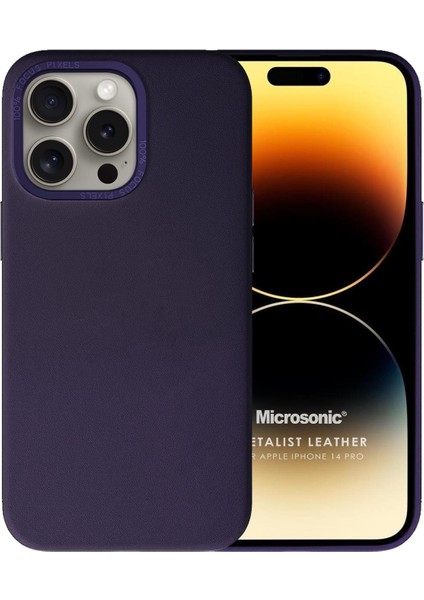 Apple iPhone 14 Pro Kılıf Metalist Leather Mor