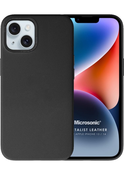 Apple iPhone 14 Kılıf Metalist Leather Siyah