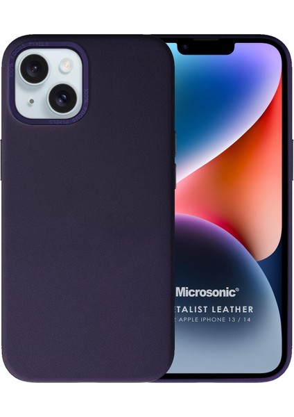 Apple iPhone 14 Kılıf Metalist Leather Mor