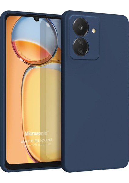 Matte Silicone Xiaomi Poco C65 Kılıf Lacivert
