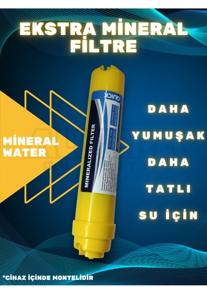 Filtre Değişim Takip Ekranı Dijital Akıllı Seri Su Arıtma Cihazı 10 Aşama Ekstra Mineral Çelik Tank