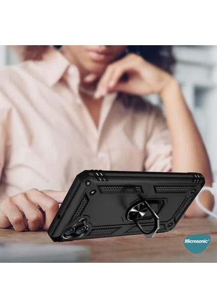 Samsung Galaxy A05 Kılıf Military Ring Holder Kırmızı