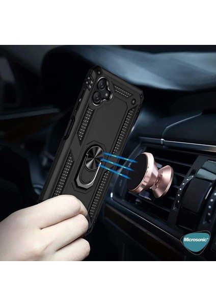 Samsung Galaxy A05 Kılıf Military Ring Holder Kırmızı