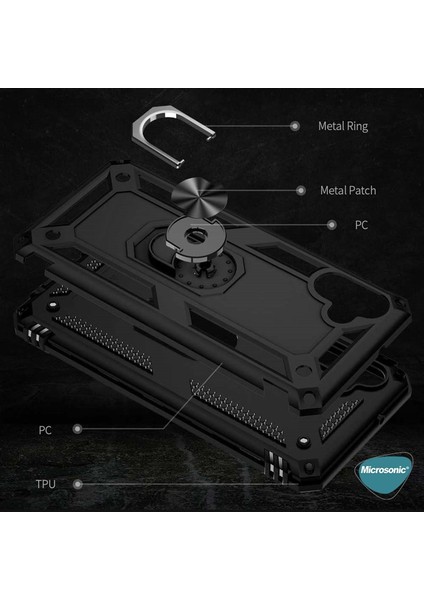 Samsung Galaxy A05 Kılıf Military Ring Holder Kırmızı