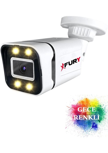 2 Kameralı 1080P Görüntü Gece Renkli Full Hd 4 x Ultra LED Gece Renkli Güvenlik Kamerası Seti 1 Tb
