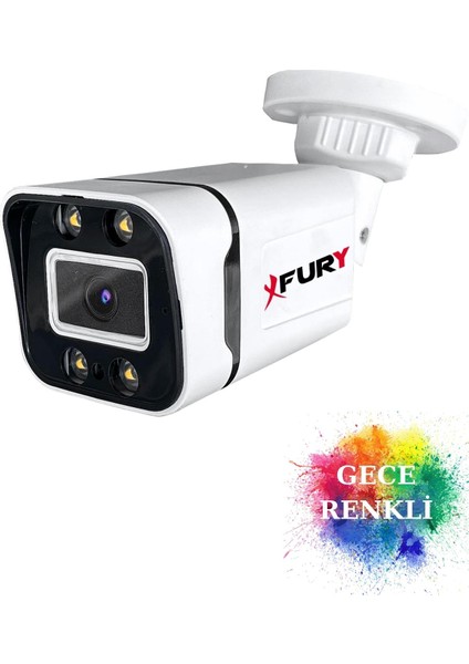 2 Kameralı 1080P Görüntü Gece Renkli Full Hd 4 x Ultra LED Gece Renkli Güvenlik Kamerası Seti 1 Tb