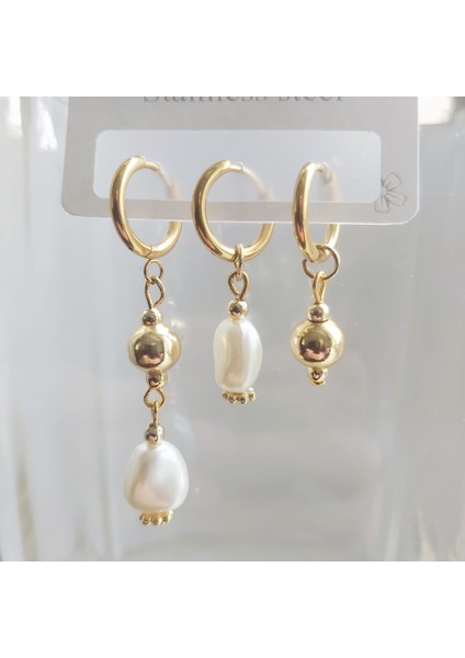 Çelik Incili Tasarım Çoklu Küpe fiyatları