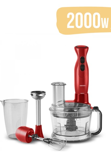 2000W Turbo Doğrayıcı, Dilimleme Rondo, Blender - Ikili Çelik Mikser 6 In 1 Çok Amaçlı Mutfak Robotu