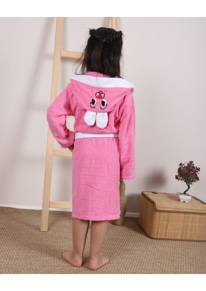 Kapşonlu Çocuk Bornozu tavşan nakışlı fiyatları