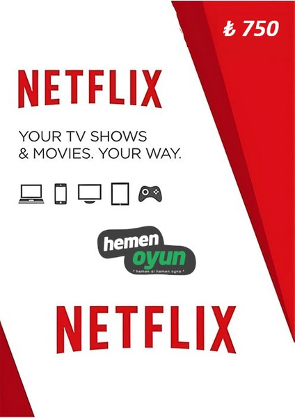 Netflix 750 TL Hediye Kartı