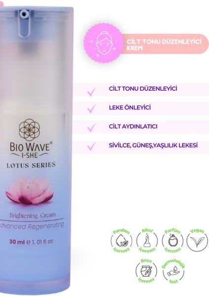 Bio Wave Brigtening Advanced Regenerating Cream 30ml (Niacinamide+Arbutin Cilt Tonu Düzenleyici Krem)