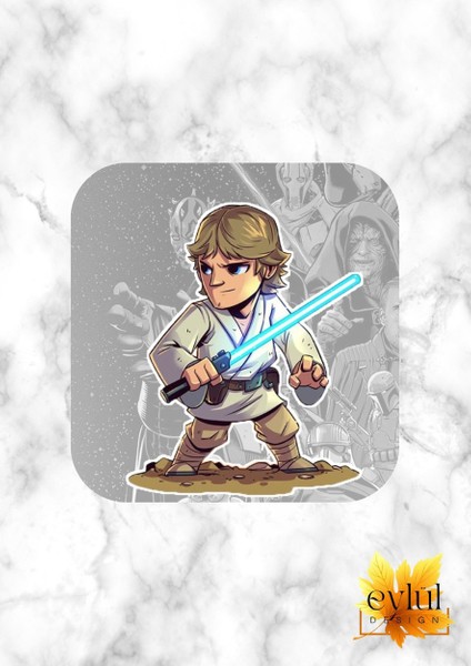 Star Wars Baskılı Özel Tasarım Baskılı Mdf Kare Bardak Altlığı
