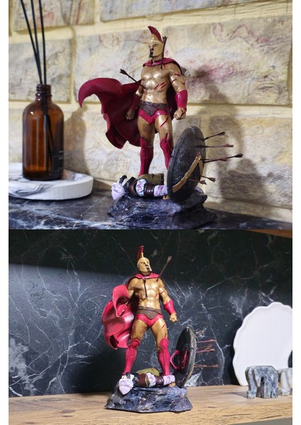 Sarparen Art Leonidas 300 Sparta Savaşçı 17 cm Heykel Büst 12K Detaylı Reçine Malzeme Biblo Dekor
