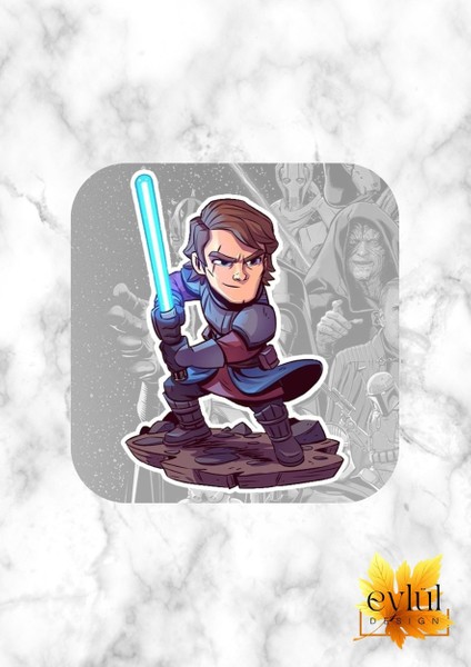Star Wars Baskılı Özel Tasarım Baskılı Mdf Kare Bardak Altlığı
