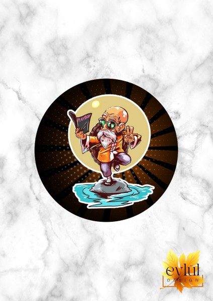 Dragon Ball Temalı Baskılı Özel Tasarım Baskılı Mdf Yuvarlak Bardak Altlığı
