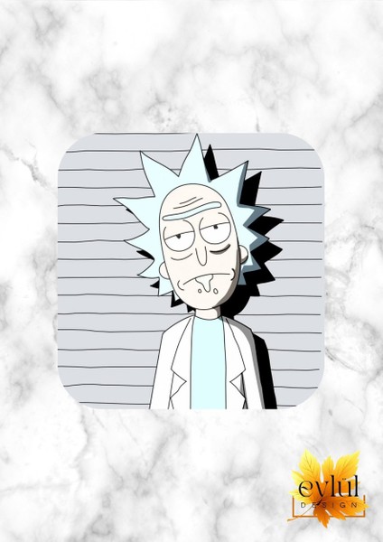 Rick And Morty Rick Sanchez Baskılı Özel Tasarım Baskılı Mdf Kare Bardak Altlığı