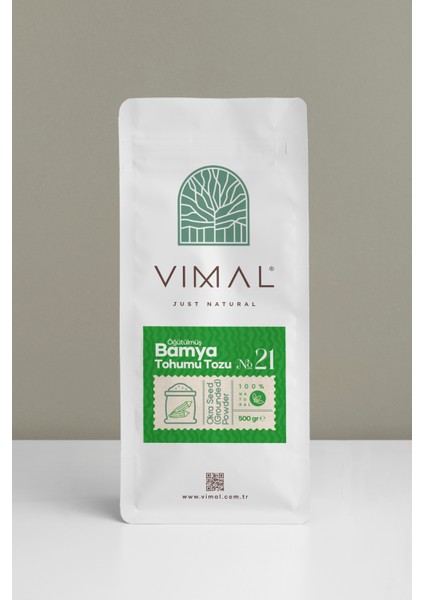 Vımal Bamya Tohumu (Öğütülmüş) Tozu Saf, Doğal ve Katkısız 500 gr Kilitli Ambalaj Okra Seed (Grounded) Powder