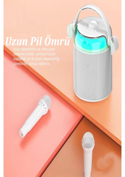 A30 Rgb Işıklı Karaoke Mikrofonlu Bluetooth Kablosuz Hoparlör