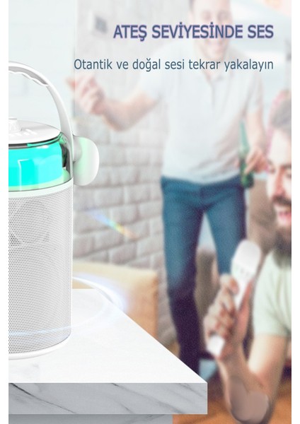 A30 Rgb Işıklı Karaoke Mikrofonlu Bluetooth Kablosuz Hoparlör